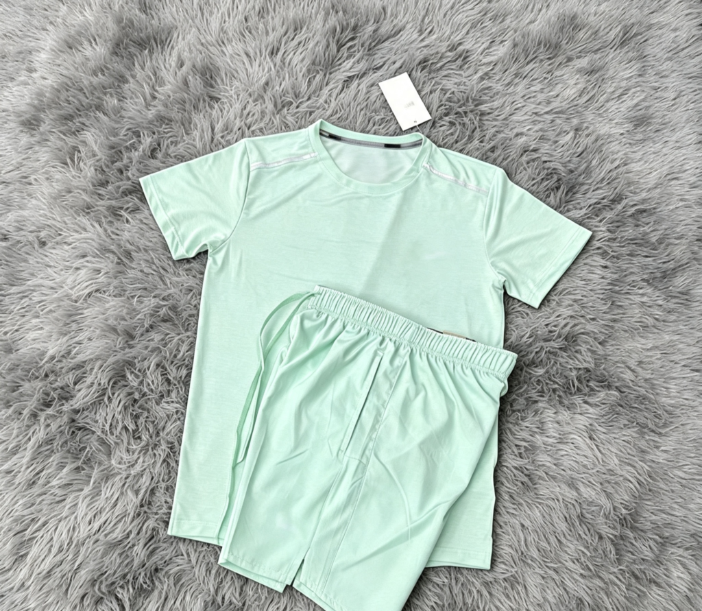 Light Green Short Set with Matching Trim