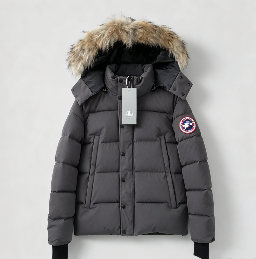 Grey CG coat with fur Red badge